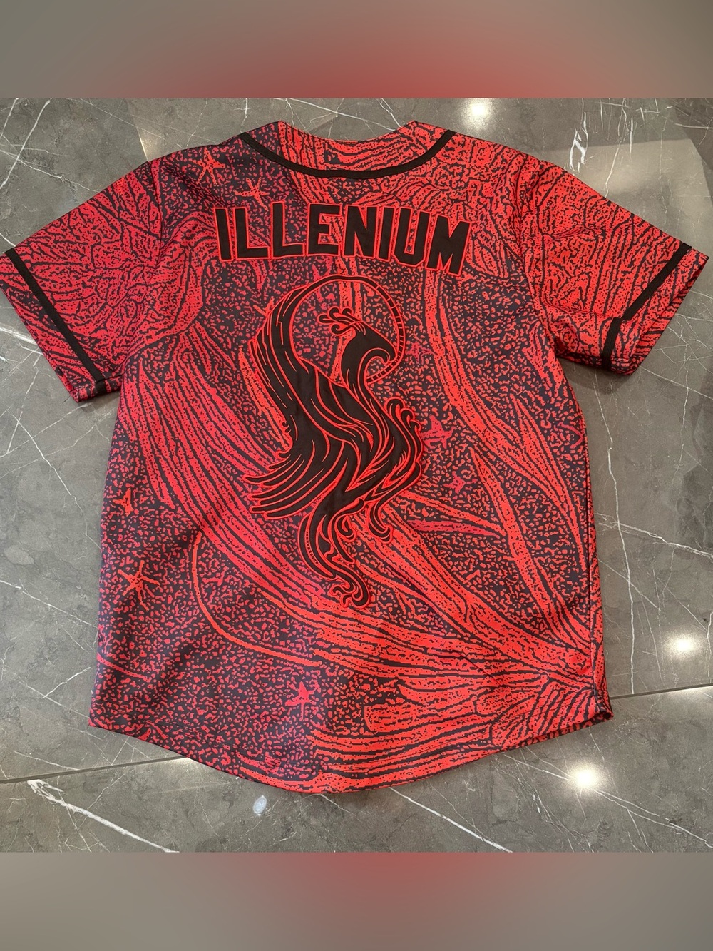 ILLENIUM Official Tour Baseball Jersey Red Medium Limited Edition Mens EDM RARE
